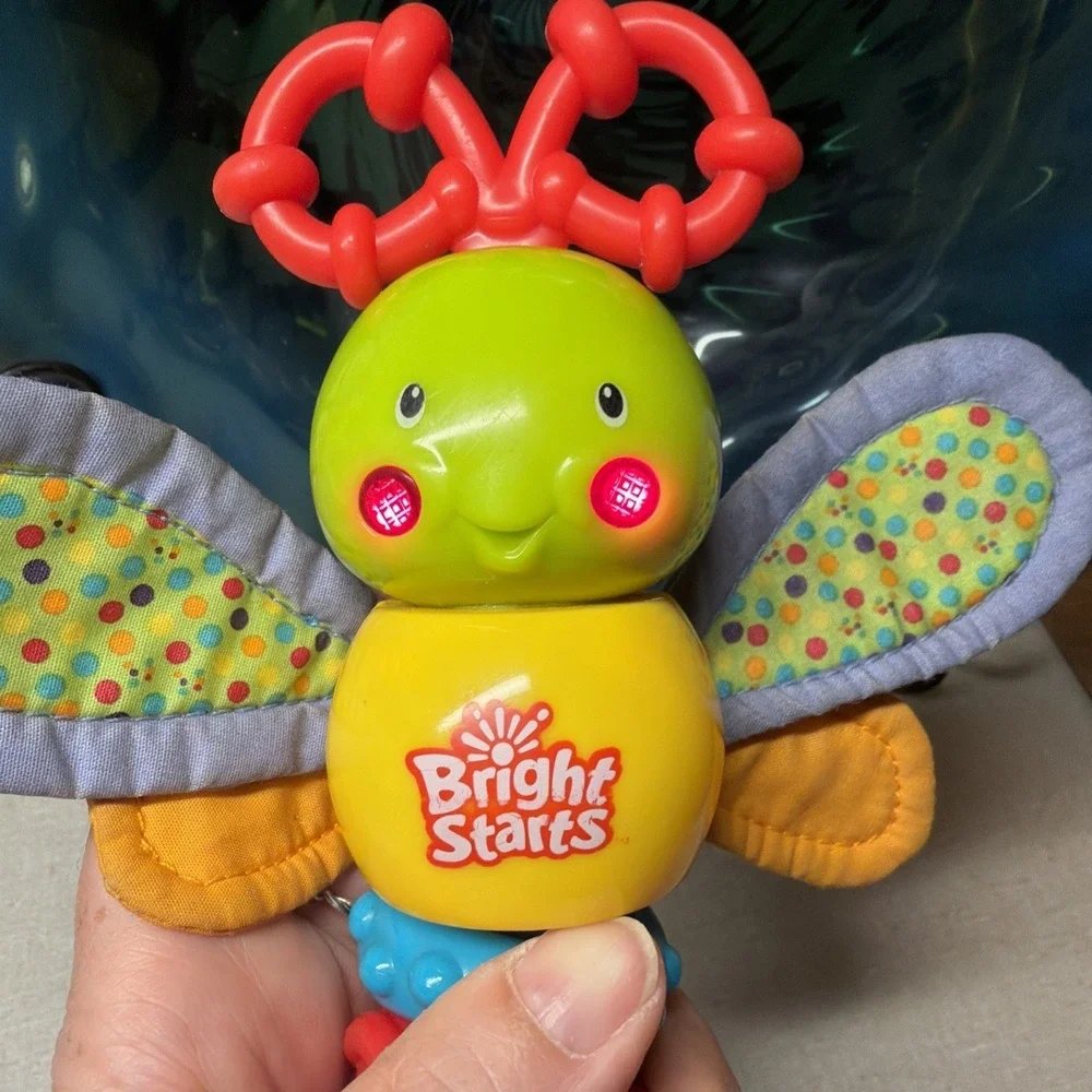 Bright Starts Twisty Bug dragonfly butterfly take along  baby toy rattle lights